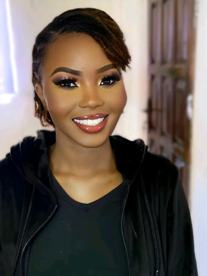 Glam makeup close-up